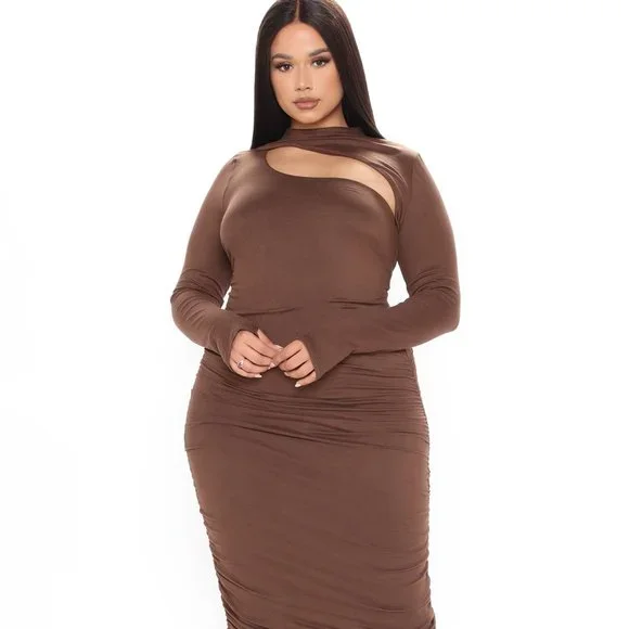 Fashion Nova | Dresses | Brown Maxi Dress | Poshmark